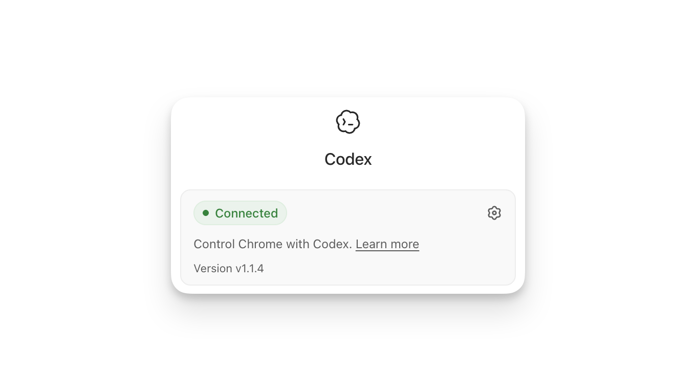 Codex Chrome Extension 显示 Connected 状态